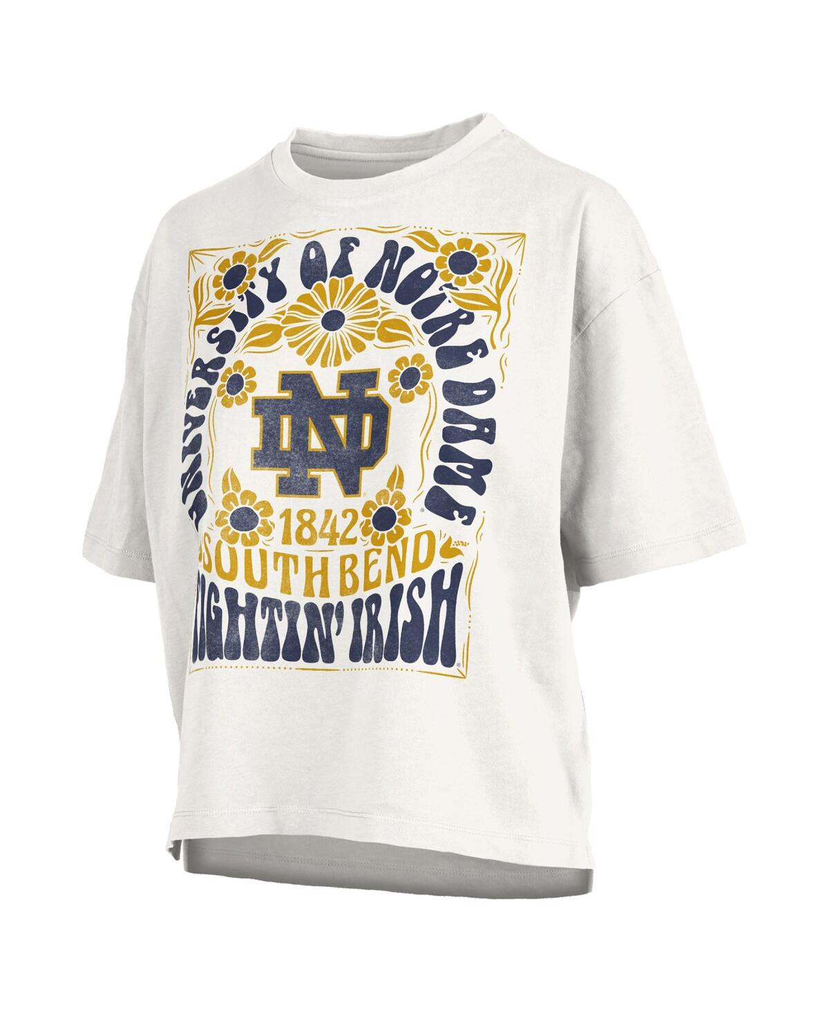 PRESSBOX WOMEN'S WHITE NOTRE DAME FIGHTING IRISH HARMONY OVERSIZED T-SHIRT 