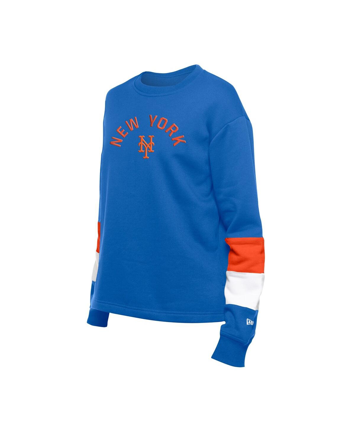 New Era Women's Blue New York Mets Game Day Color Pullover Sweatshirt In Blue