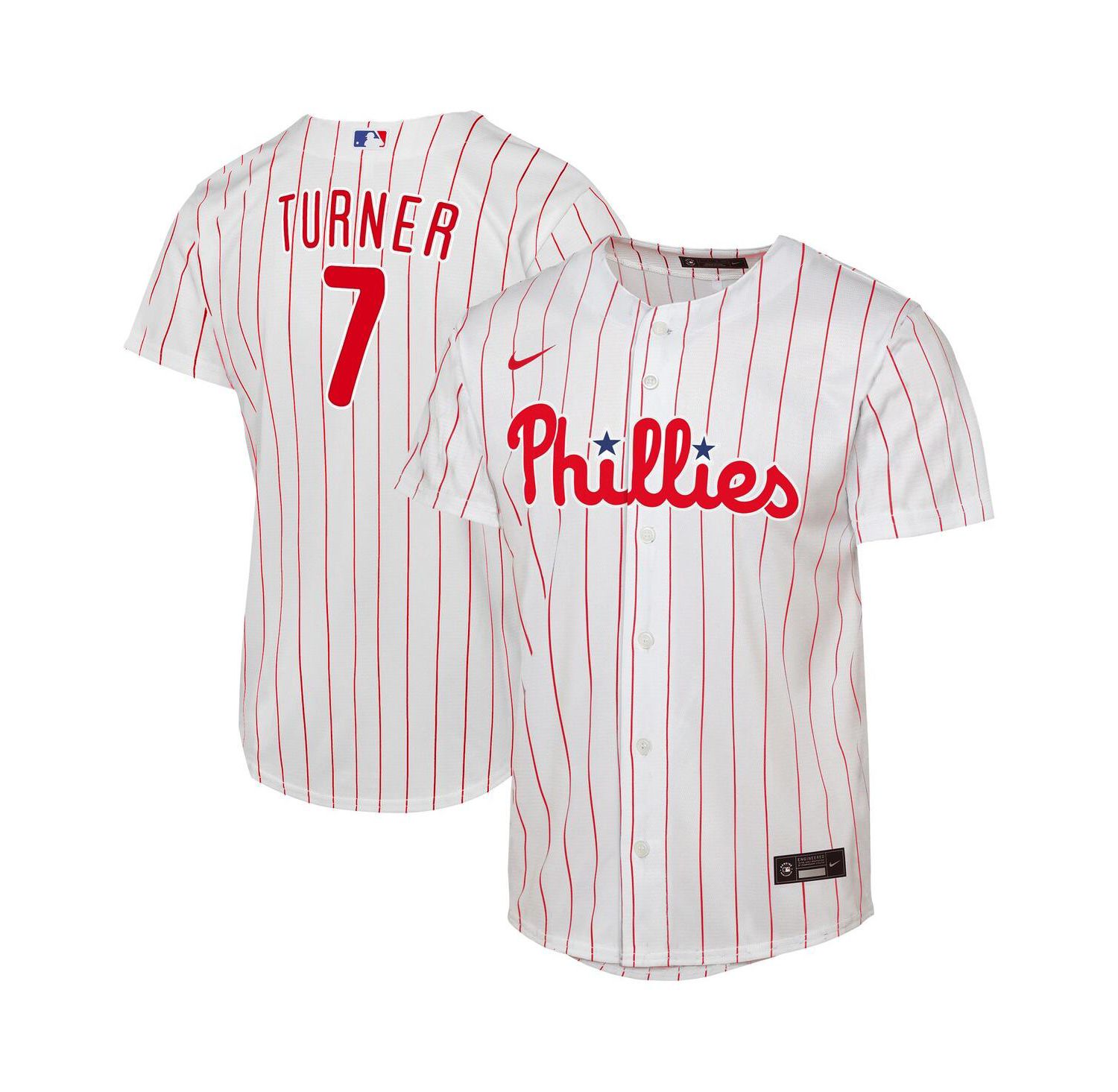Big Boys and Girls White Trea Turner Philadelphia Phillies Home Replica Player Jersey