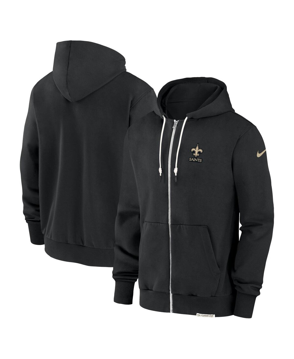 Nike Men's Black New Orleans Saints Sideline Performance Full-zip Hoodie Sweatshirt In Black