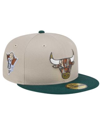 New Era - Men's Natural/Hunter Green Chicago Bulls Lifestyle Tree Bark 59FIFTY Fitted Hat