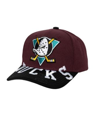 Mitchell & Ness - Men's Purple/Black Anaheim Ducks Underarch Two-Tone Pro Crown Snapback Hat