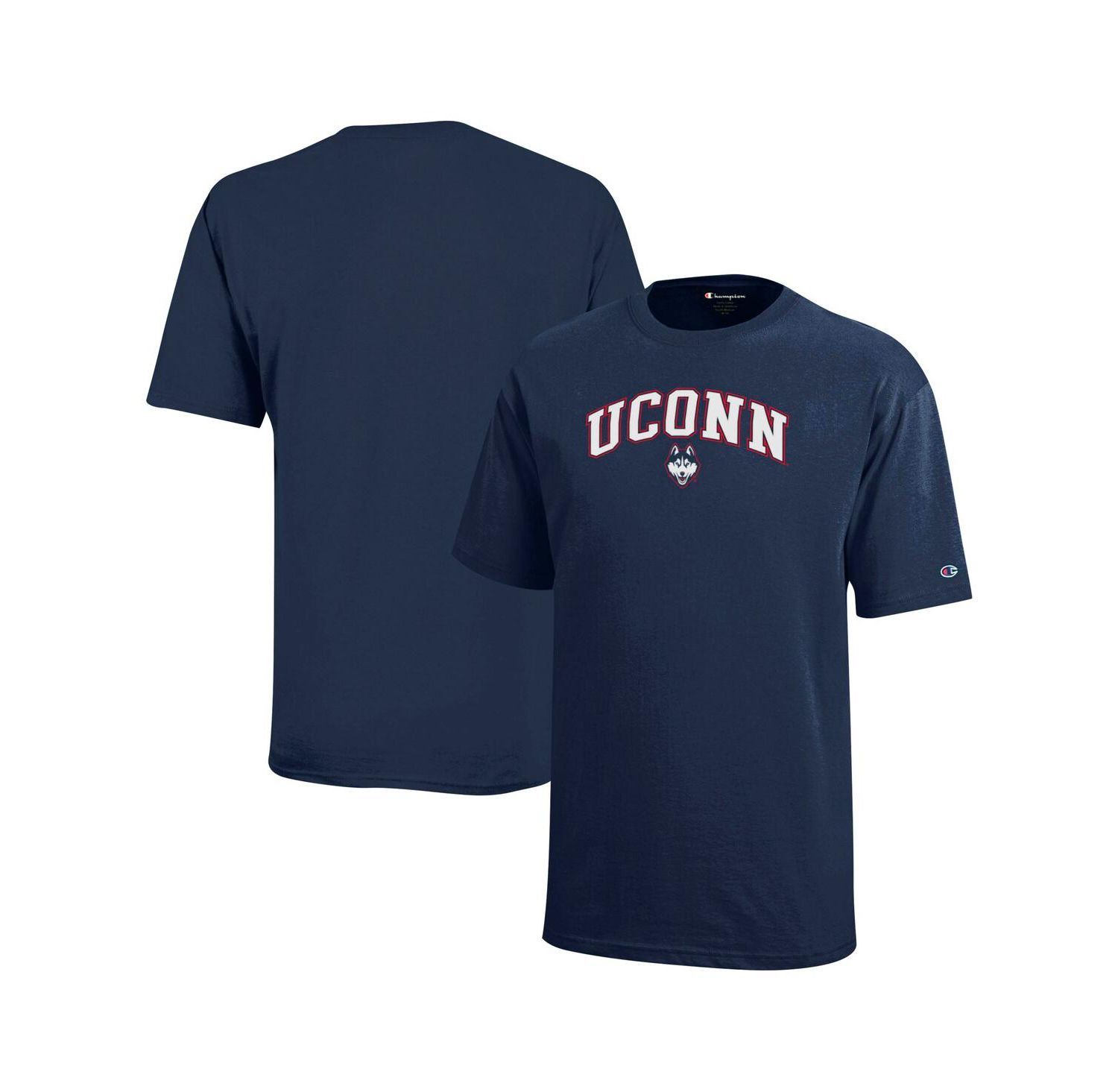 Big Boys and Girls Navy UConn Huskies Arch Over Logo T-Shirt