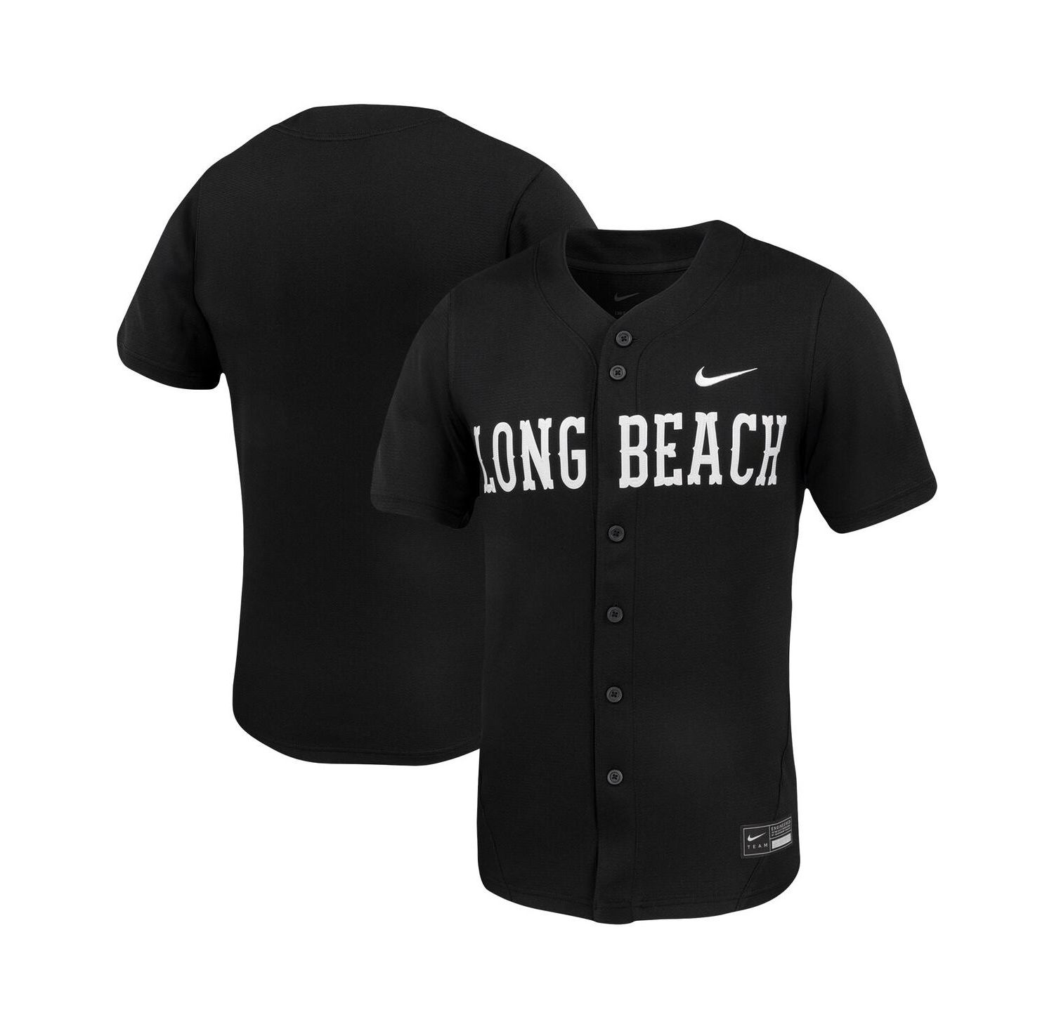 Men's Black Cal State Long Beach The Beach Replica Baseball Jersey