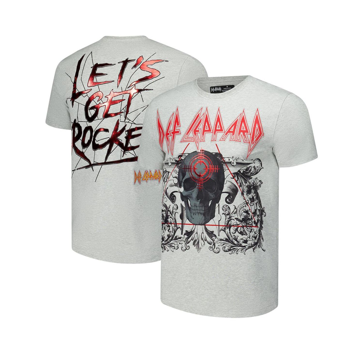 Men's Heather Gray Def Leppard Let's Get Rocked T-Shirt