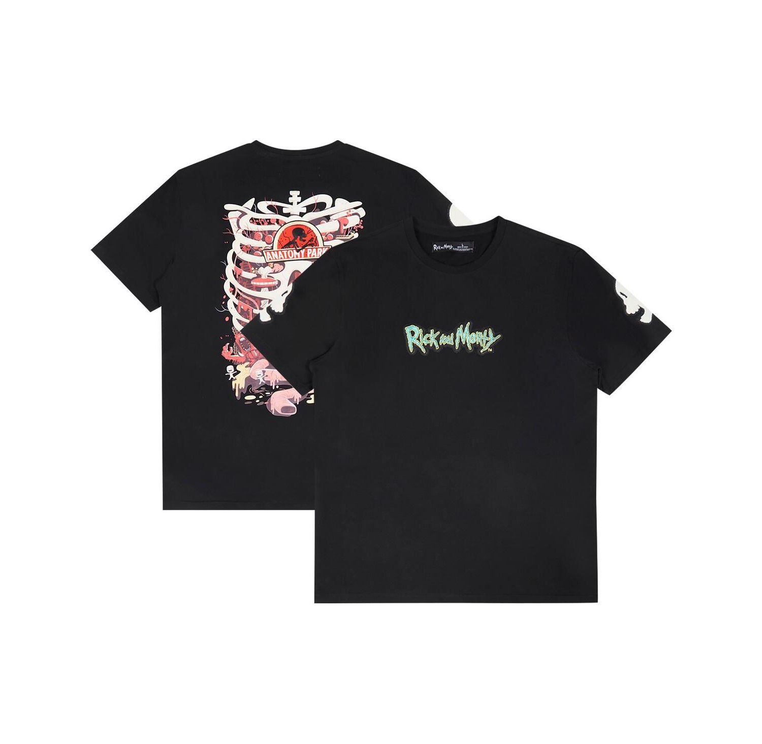 Men's Black Rick And Morty Anatomy Park T-Shirt