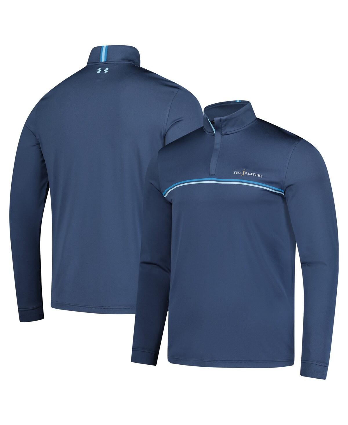 Men'sÂ Blue The Players Drive Chest Stripe Quarter-Zip Pullover Sweatshirt - Blue
