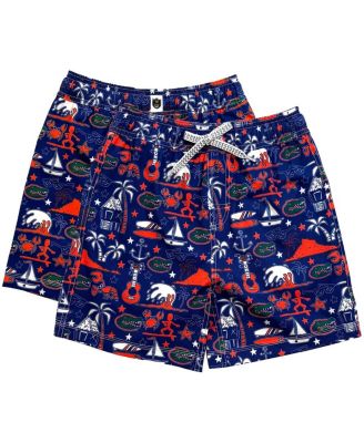 Wes & Willy - Big Boys and Girls  Royal Florida Gators Luau Swim Trunks