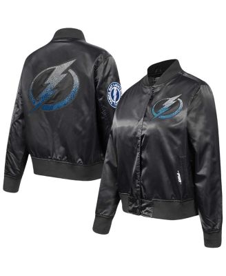 Pro Standard - Women's  Black Tampa Bay Lightning Rhinestone Jewels Satin Full-Snap Jacket