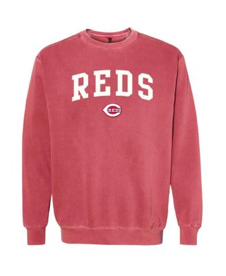 Soft As A Grape - Women's Red Cincinnati Reds Pigment Dye Pullover Sweatshirt