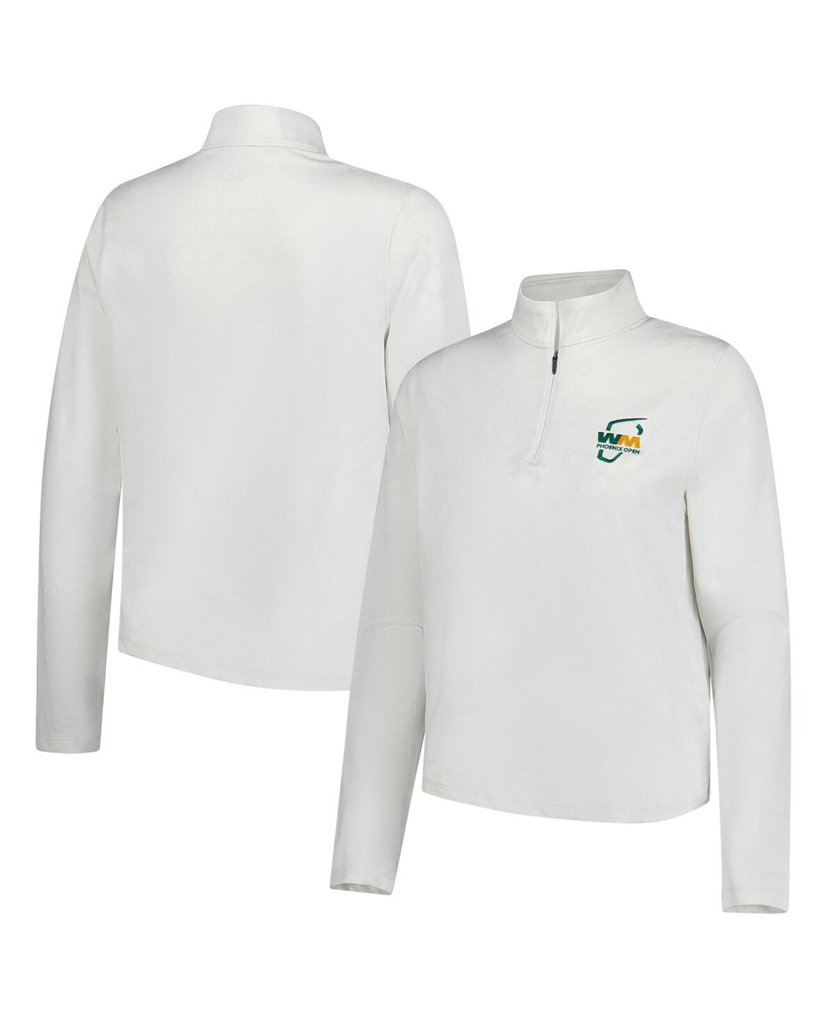 Under Armour Women's White 2025 Wm Phoenix Open Rose Jacquard Quarter-zip Top In White