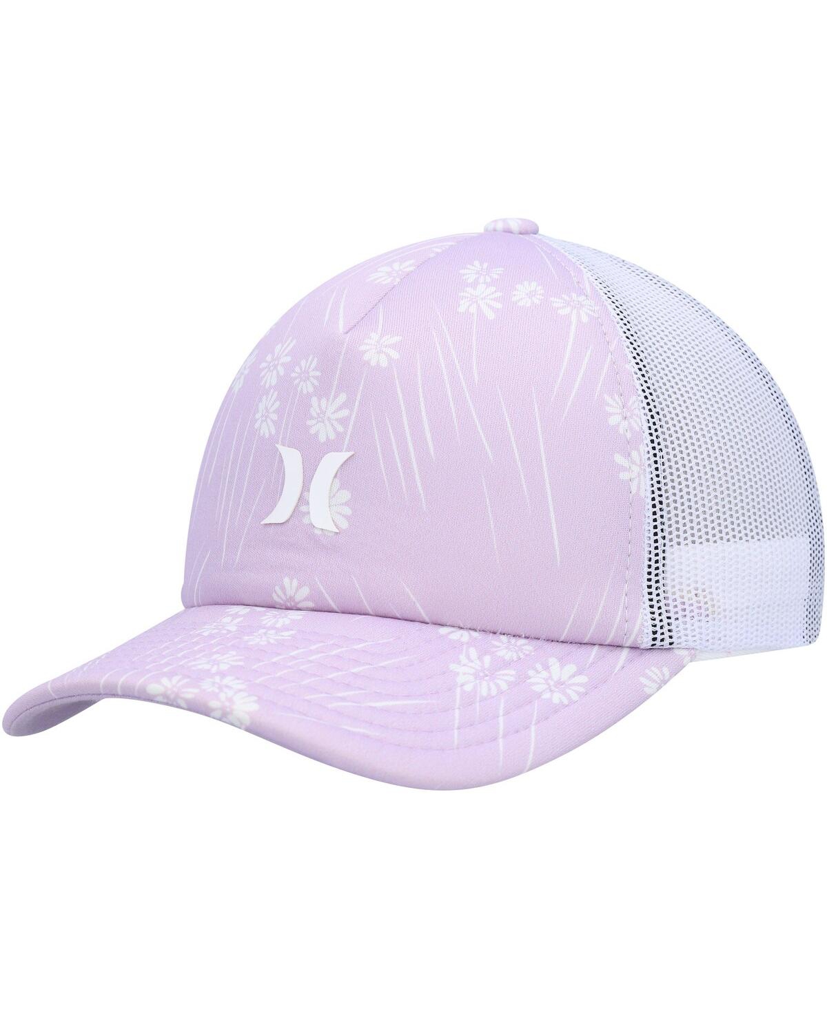 Women's Lavender/White Icon Trucker Snapback Hat - Lavender, White