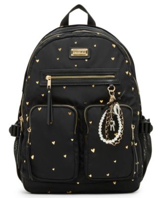 black.mini backpack Mckleinusa Arches Leather Bow Backpack, Black Indulge in the artistry Brouk and Co Alpha Style:Kuromi police
