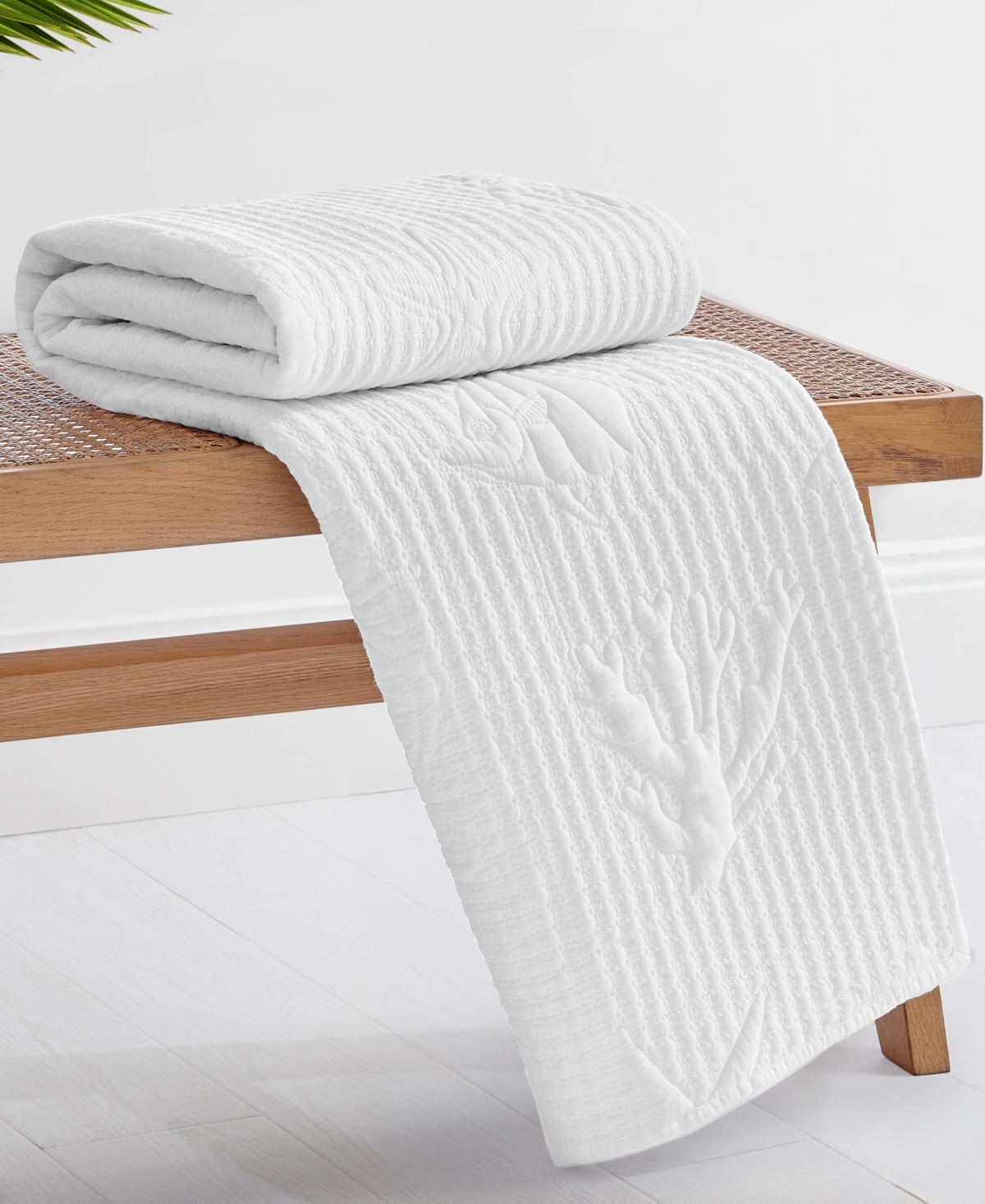 Levtex Cross Stitch Reversible Quilted Throw, 50" X 60"