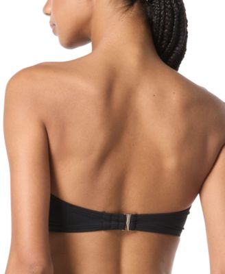 Женский топ-бандо с заклепками от MICHAEL Michael Kors и бикини-боттом с высокими штанинами от MICHAEL Michael Kors