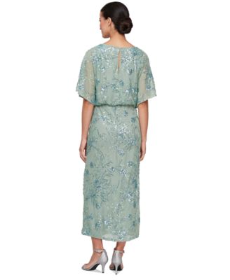 Миниатюрное платье-блузон SL Fashions, расшитое блестками