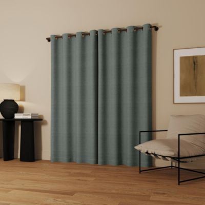 Sarasi Contrast Tweed Magnetic Closure 100% Blackout Grommet Curtain Panel
