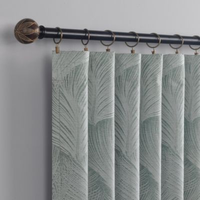 Coppa Leaf Motif Magnetic Closure 100% Blackout Back Tab Curtain Panel