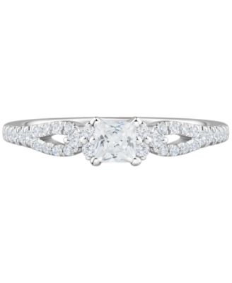 Diamond Princess-Cut Engagement Ring (1/2 ct. t.w.) in 14k White Gold