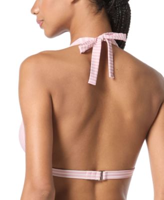 Женский бюстгальтер на бретельках с кольцом и логотипом MICHAEL Michael Kors Сверху и в полоску снизу с завышенной талией