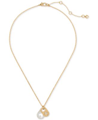 Двухцветное колье-подвеска Kate Spade New York с двумя язычками, удлинитель 16 дюймов + 3 дюйма