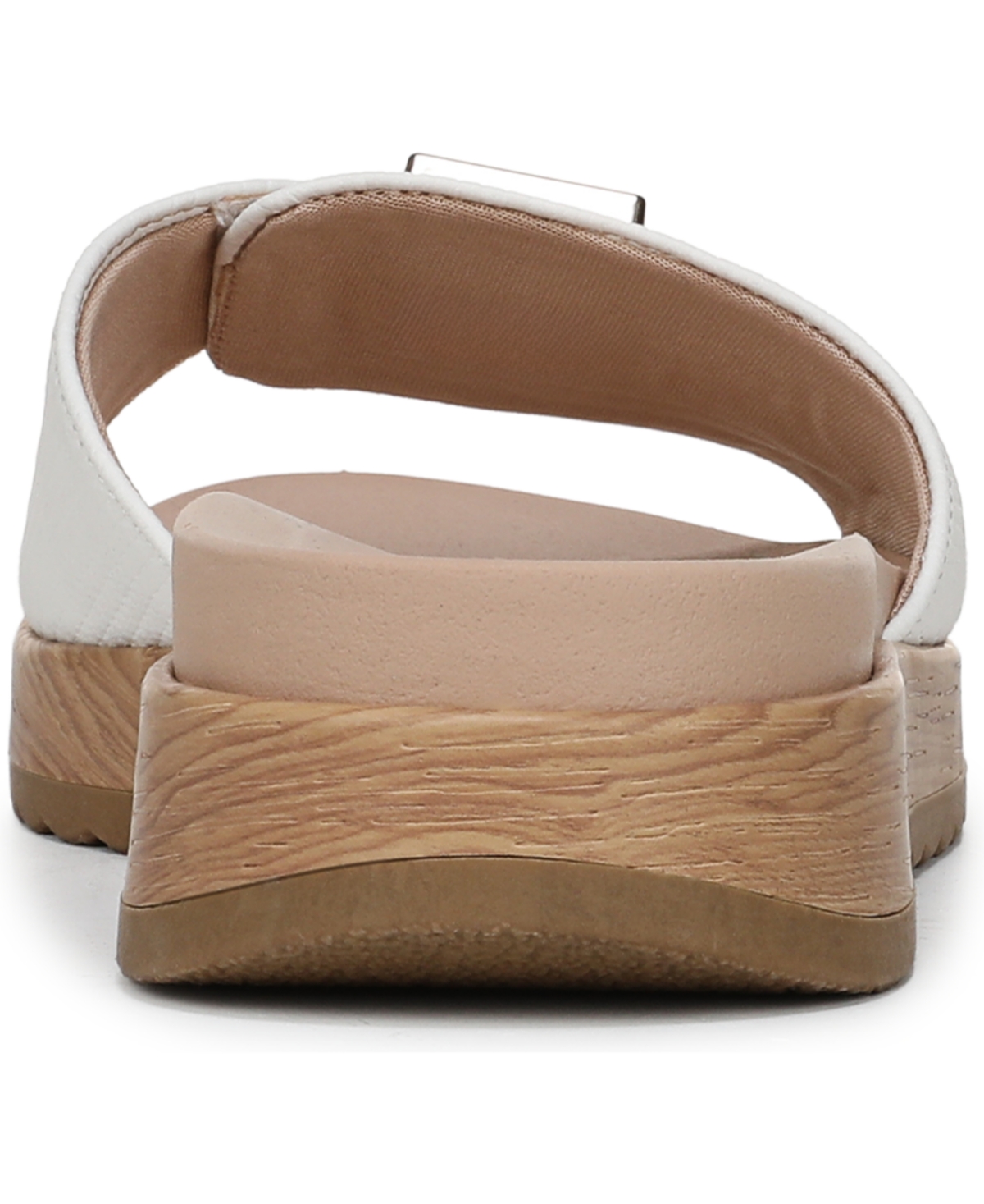Shop Dr. Scholl's Women's Icon Now Round Toe Slide Sandals In White Faux Leather