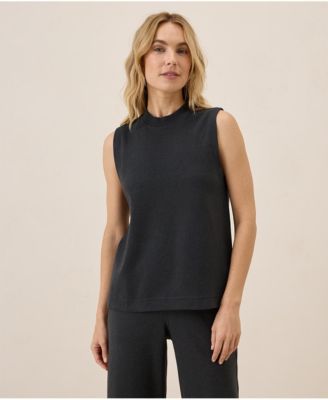 Women's Organic Cotton Airplane Mock Neck Shell