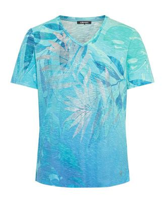 Women's Panneaux Leaf Print T-Shirt