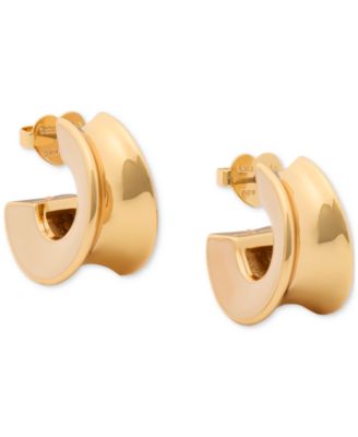 kate spade new york - Gold-Tone Small Concave Hoop Earrings, 0.82"