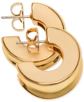 Small Concave Hoop Earrings, 0.82" 