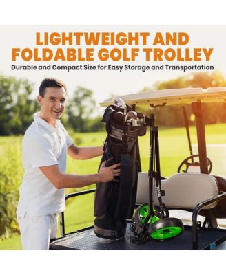 2-Wheel Golf Pull Cart with Adjustable Handle and Foot Brake