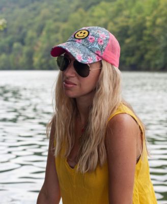 Women's Adjustable Snap Back Smiley Face Trucker Hat