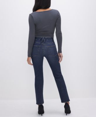 Good Petite Mid-Rise Straight Jeans