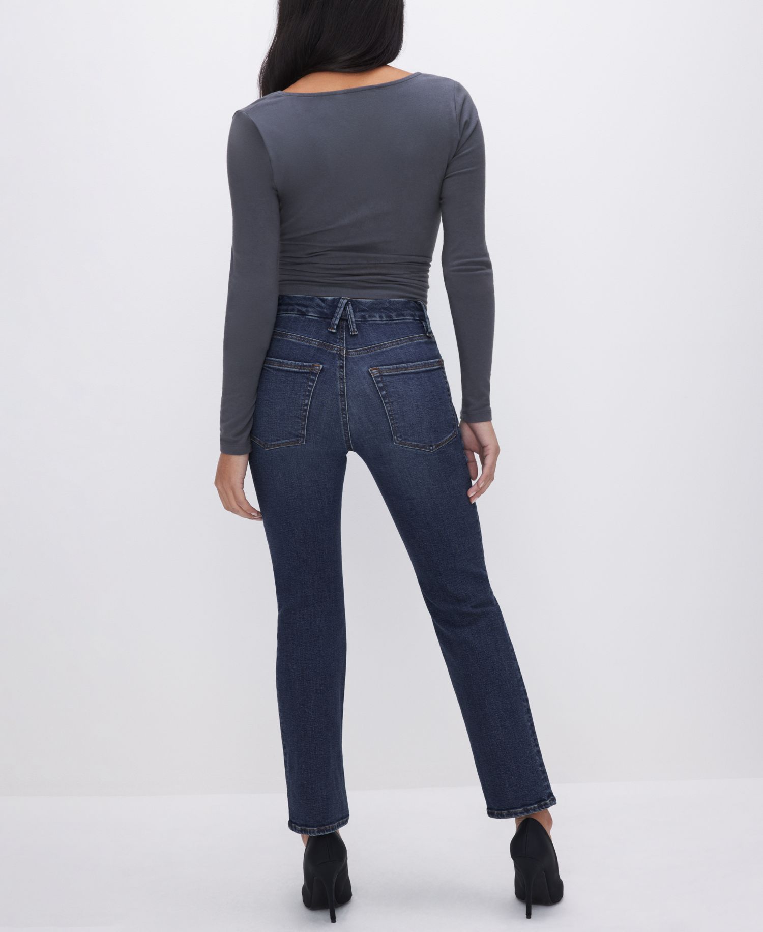 Petite Mid-Rise Straight Jeans