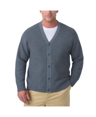 Big & Tall Shaker Knit V-Neck Cardigan Sweater