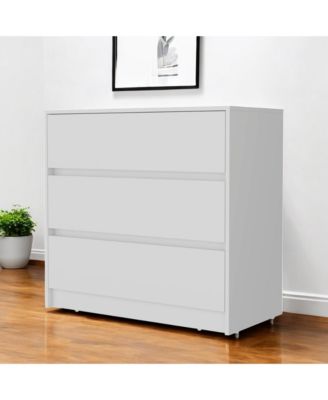 Manufactured Wood 3-Drawer Handle-Free Dresser