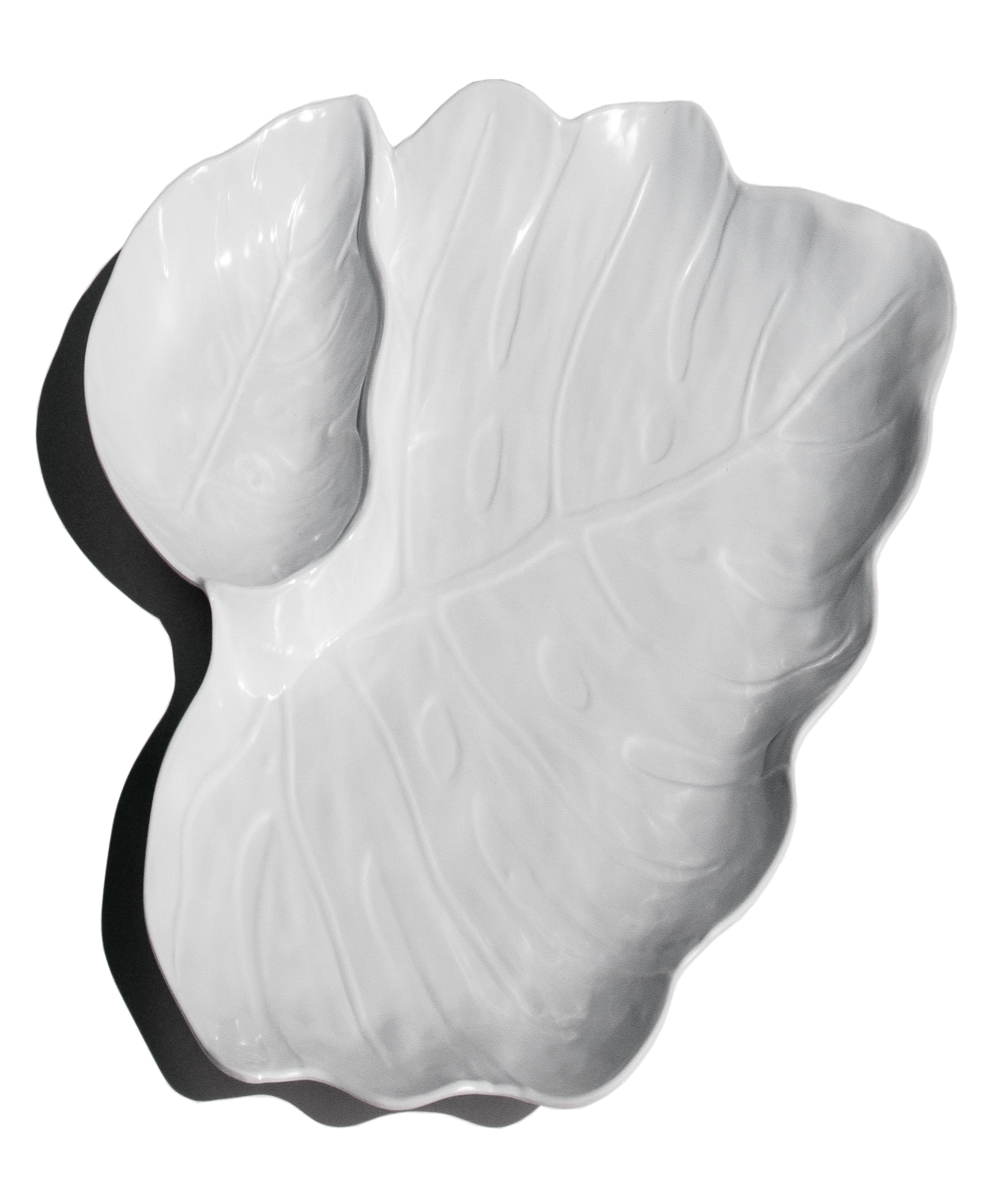 Coastal Leaf Chip and Dip Platter - White