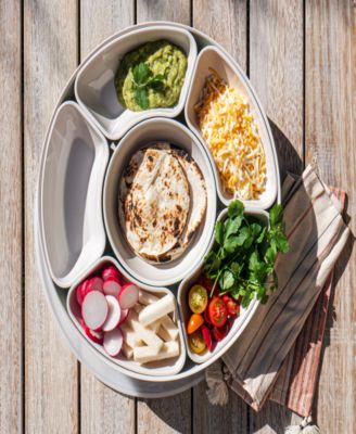 8-Piece Divided Server with Lazy Susan and Lid