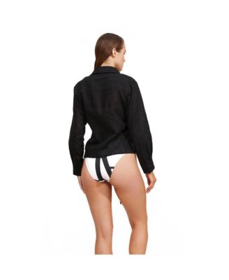 Женская блузка Luma Gottex с высоким низким воротником и завязками спереди