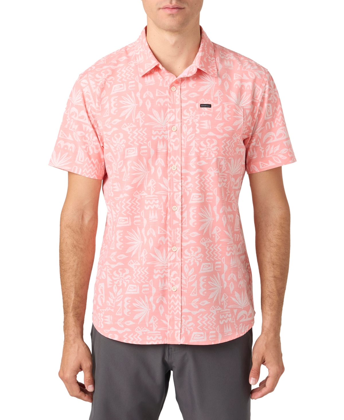 Men's Traveler Traverse Slub Short Sleeve Shirt - Coral