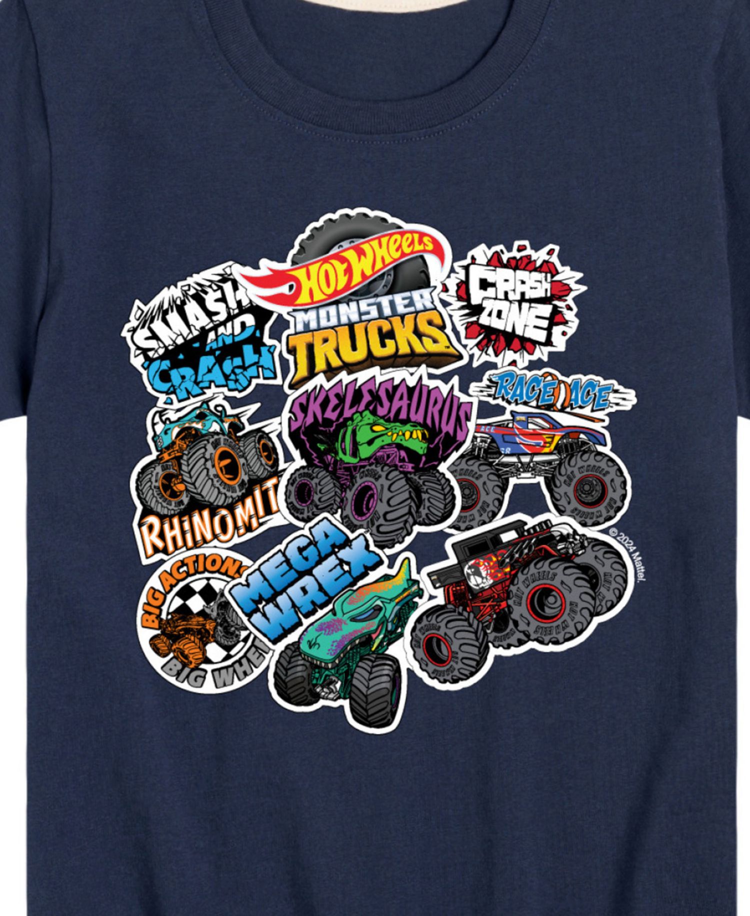 Big Boys Hot Wheels Stickers Graphic T-Shirt