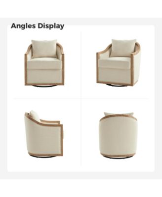 Single Piece solid Wood  Zacharie Farmhouse Rattan Armchair