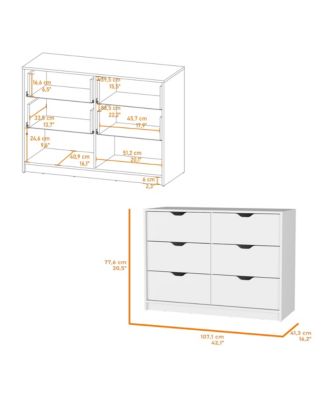 Manufactured Wood 6-Drawer Dresser – Minimalist Design
