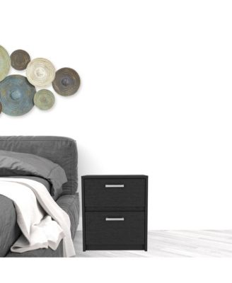 Modern 2-Drawer Nightstand for Bedroom Storage