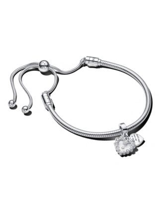 Набор сверкающих браслетов с сердечками из стерлингового серебра Pandora на шнурках