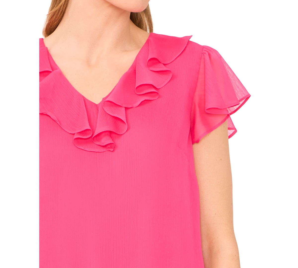 Shop Cece Women's Ruffle V-neck Flutter Sleeve Top