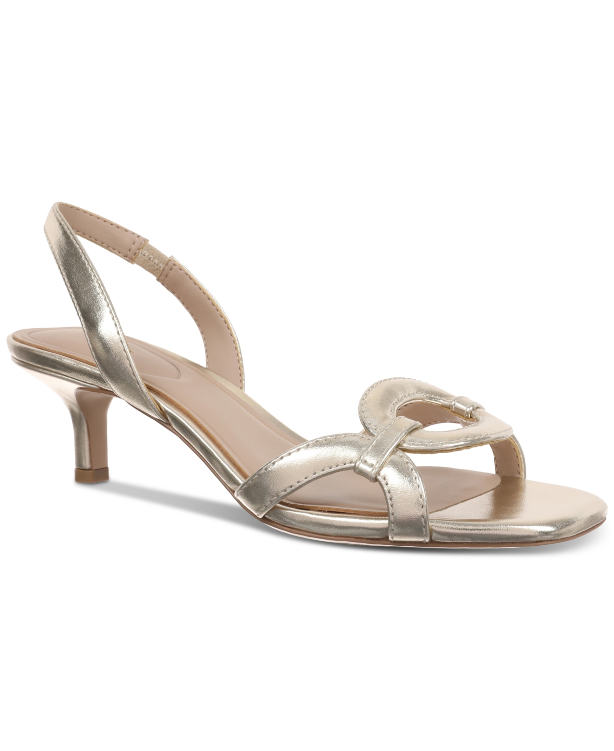 Women's Alanaa Kitten Heel Dress Sandals, Created for Macy's - Platino