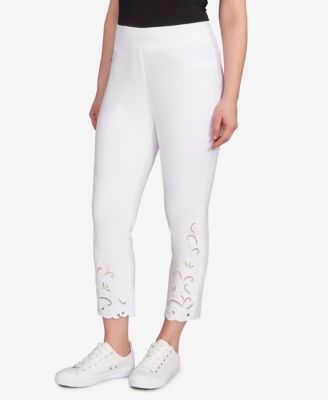 Petite Embroidered Ankle Pants