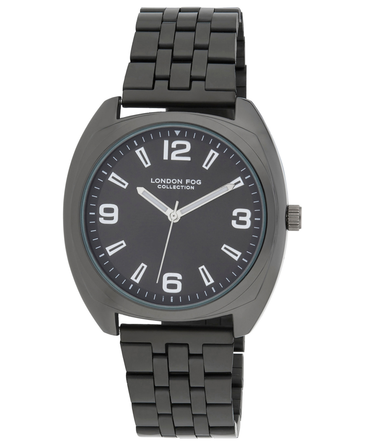 Unisex Keltic Cushion Case Black Link Alloy Watch, 38mm - Black