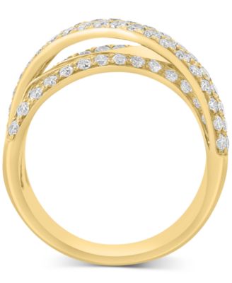 EFFY&reg; Diamond Crossover Statement Ring (1-5/8 ct. t.w.) in 14k Gold